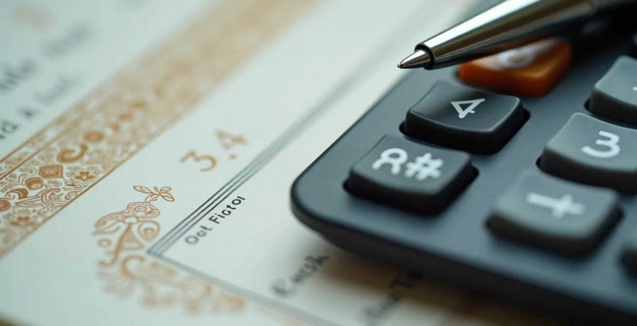 Calculatrice et documents financiers pour évaluation de litige automobile